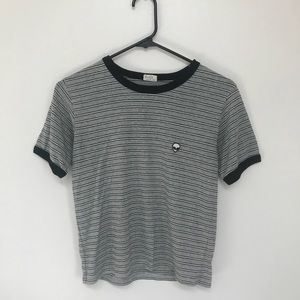 Stripes Gray Tee with Alien Patch